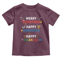 Funny Merry Christmas Happy Hanukkah Happy Kwanzaa Holiday Toddler T Shirt