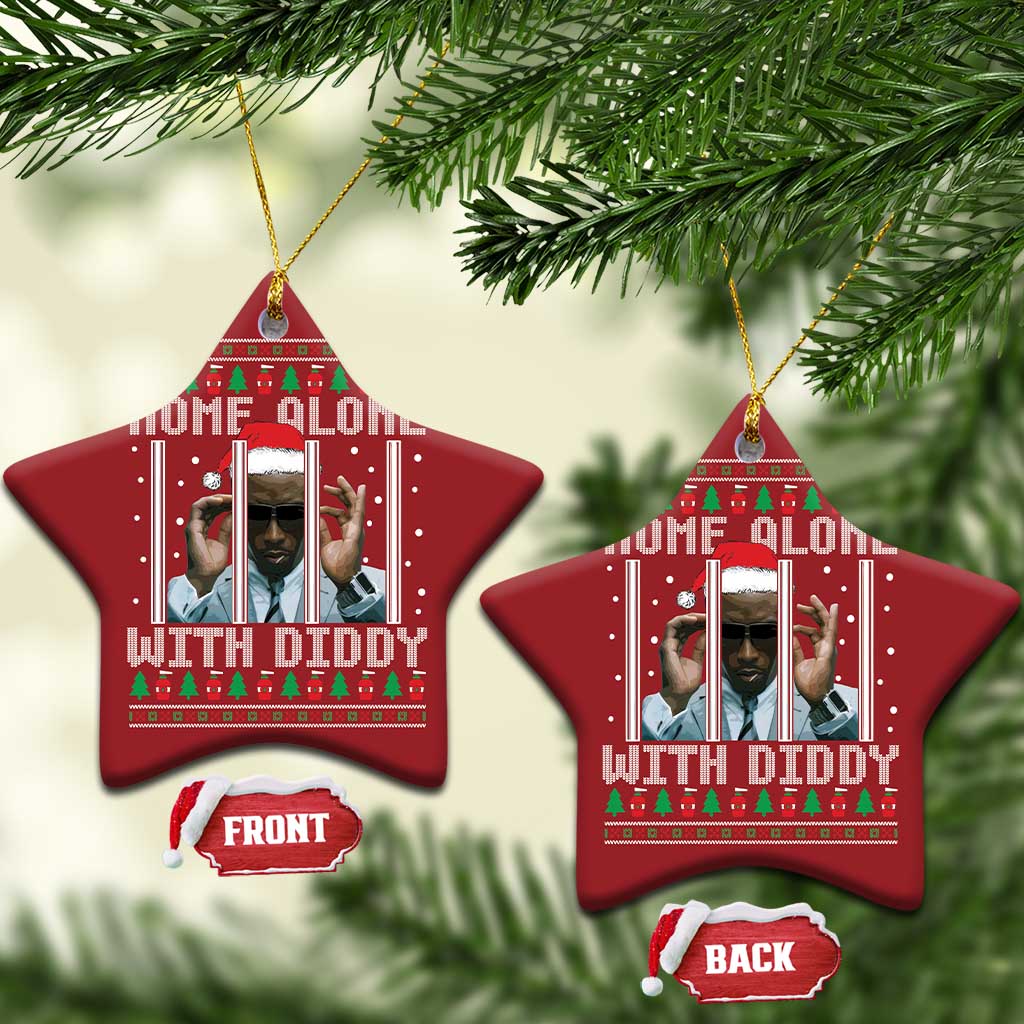 Funny Dirty Santa Diddy Xmas Christmas Ornament Home Alone With Diddy - Wonder Print Shop