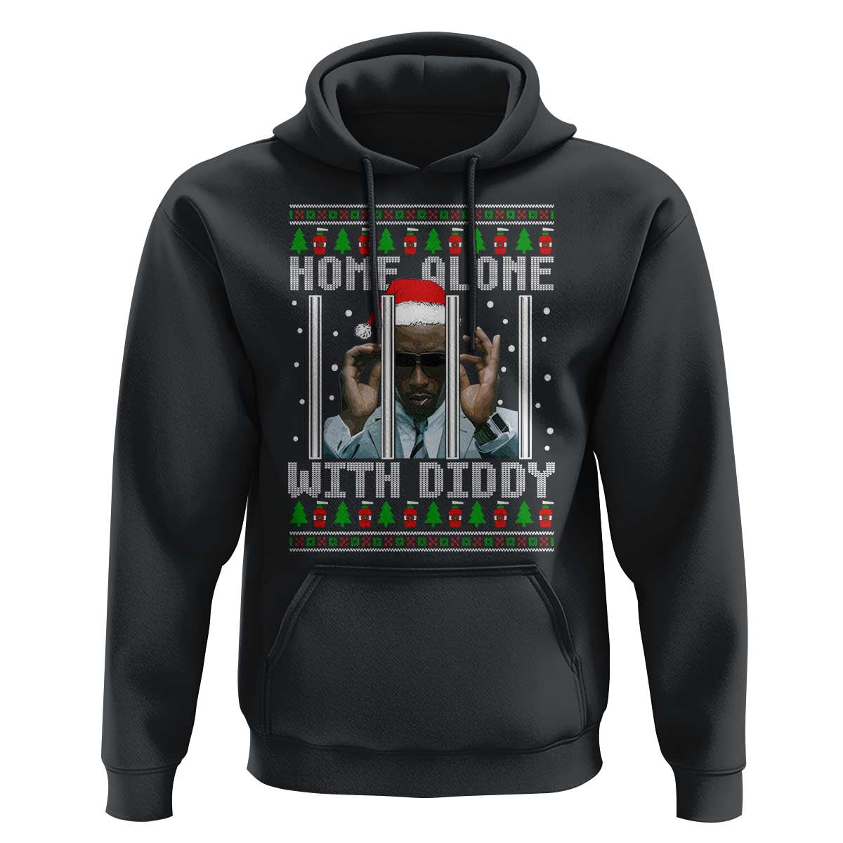 Funny Dirty Santa Diddy Christmas Hoodie Home Alone With Diddy