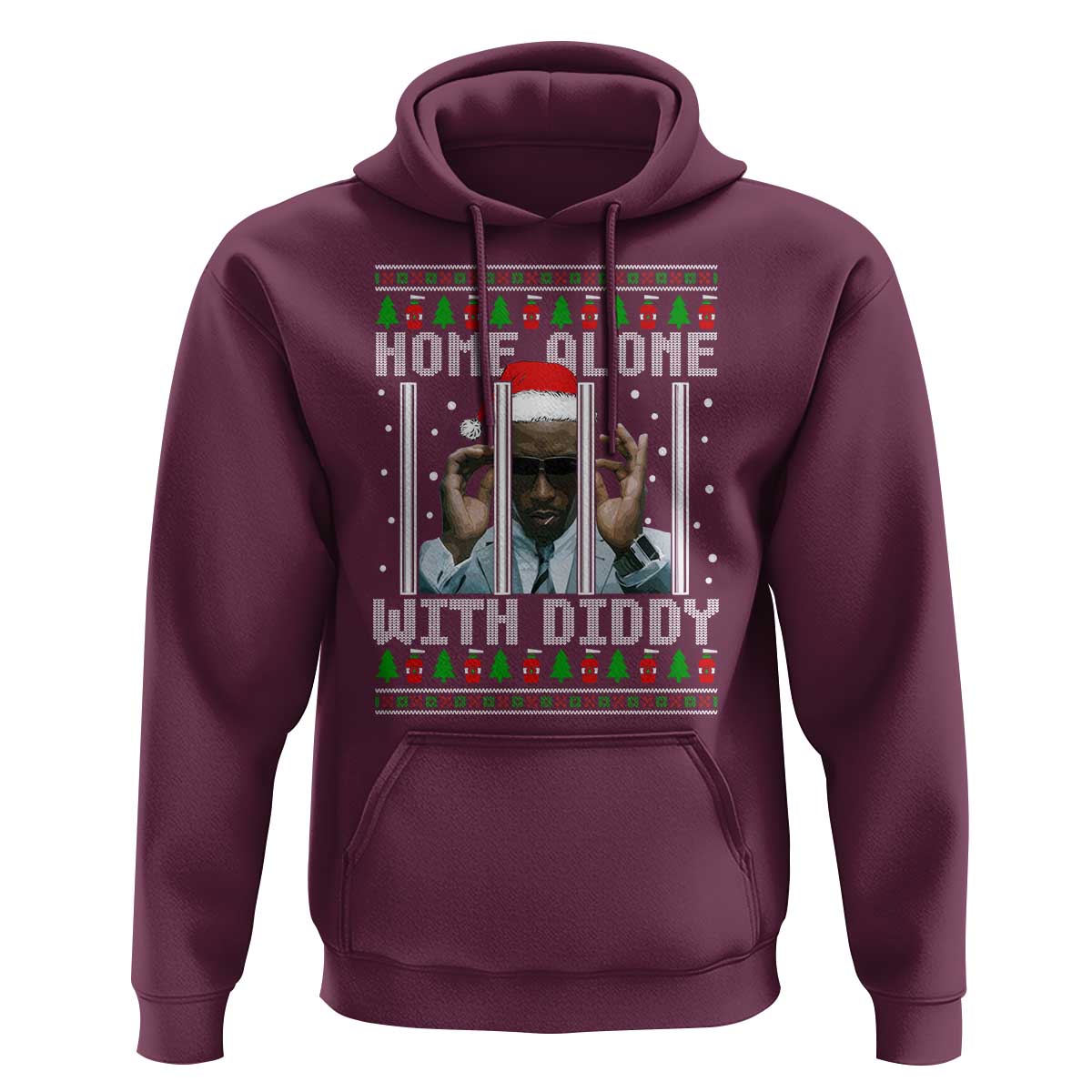 Funny Dirty Santa Diddy Christmas Hoodie Home Alone With Diddy