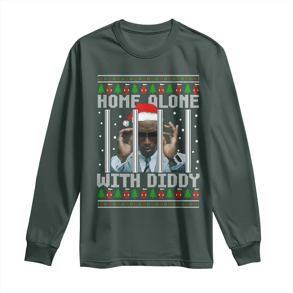 Funny Dirty Santa Diddy Christmas Long Sleeve Shirt Home Alone With Diddy
