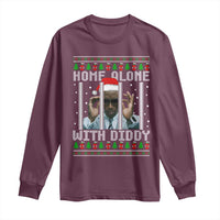 Funny Dirty Santa Diddy Christmas Long Sleeve Shirt Home Alone With Diddy