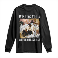 Funny Dirty Santa Diddy Christmas Long Sleeve Shirt Wishing You A White Christmas Santa Hat