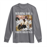 Funny Dirty Santa Diddy Christmas Long Sleeve Shirt Wishing You A White Christmas Santa Hat