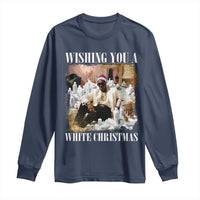 Funny Dirty Santa Diddy Christmas Long Sleeve Shirt Wishing You A White Christmas Santa Hat