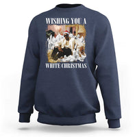 Funny Dirty Santa Diddy Christmas Sweatshirt Wishing You A White Christmas Santa Hat - Wonder Print Shop