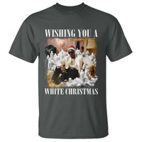 Funny Dirty Santa Diddy Christmas T Shirt Wishing You A White Christmas Santa Hat - Wonder Print Shop