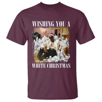 Funny Dirty Santa Diddy Christmas T Shirt Wishing You A White Christmas Santa Hat - Wonder Print Shop