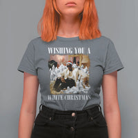 Funny Dirty Santa Diddy Christmas T Shirt For Women Wishing You A White Christmas Santa Hat - Wonder Print Shop