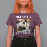 Funny Dirty Santa Diddy Christmas T Shirt For Women Wishing You A White Christmas Santa Hat - Wonder Print Shop