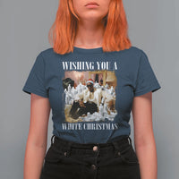 Funny Dirty Santa Diddy Christmas T Shirt For Women Wishing You A White Christmas Santa Hat - Wonder Print Shop