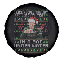 Funny Christmas Crime Drama Spare Tire Cover I Like People The Way I Like My Tea In A Bag Under Water - Wonder Print Shop