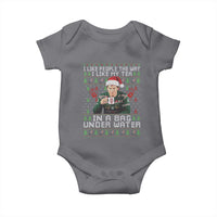 Funny Christmas Crime Drama Baby Onesie I Like People The Way I Like My Tea In A Bag Under Water - Wonder Print Shop