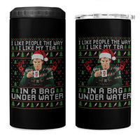 Funny Christmas Crime Drama 4 in 1 Can Cooler Tumbler I Like People The Way I Like My Tea In A Bag Under Water - Wonder Print Shop