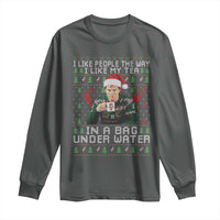 Funny Christmas Crime Drama Long Sleeve Shirt I Like People The Way I Like My Tea In A Bag Under Water - Wonder Print Shop