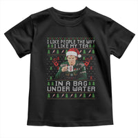 Funny Christmas Crime Drama Toddler T Shirt I Like People The Way I Like My Tea In A Bag Under Water - Wonder Print Shop