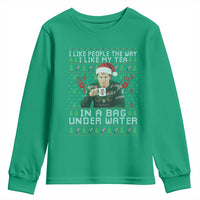Funny Christmas Crime Drama Youth Sweatshirt I Like People The Way I Like My Tea In A Bag Under Water - Wonder Print Shop