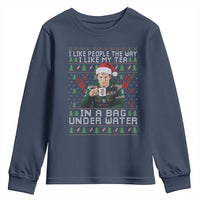 Funny Christmas Crime Drama Youth Sweatshirt I Like People The Way I Like My Tea In A Bag Under Water - Wonder Print Shop