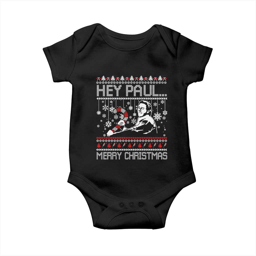 Funny Christmas Psycho Baby Onesie Hey Paul Merry Christmas Serrial Killer Movie - Wonder Print Shop