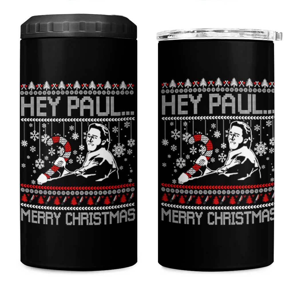 Funny Christmas Psycho 4 in 1 Can Cooler Tumbler Hey Paul Merry Christmas Serrial Killer Movie - Wonder Print Shop