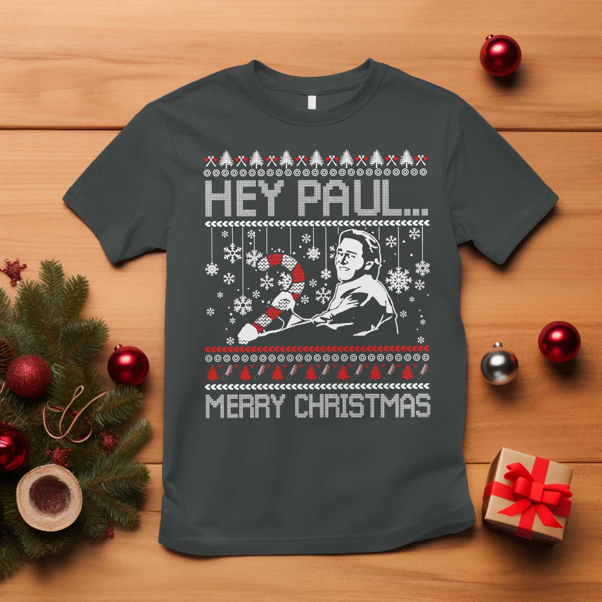 Funny Christmas Psycho T Shirt Hey Paul Merry Christmas Serrial Killer Movie - Wonder Print Shop