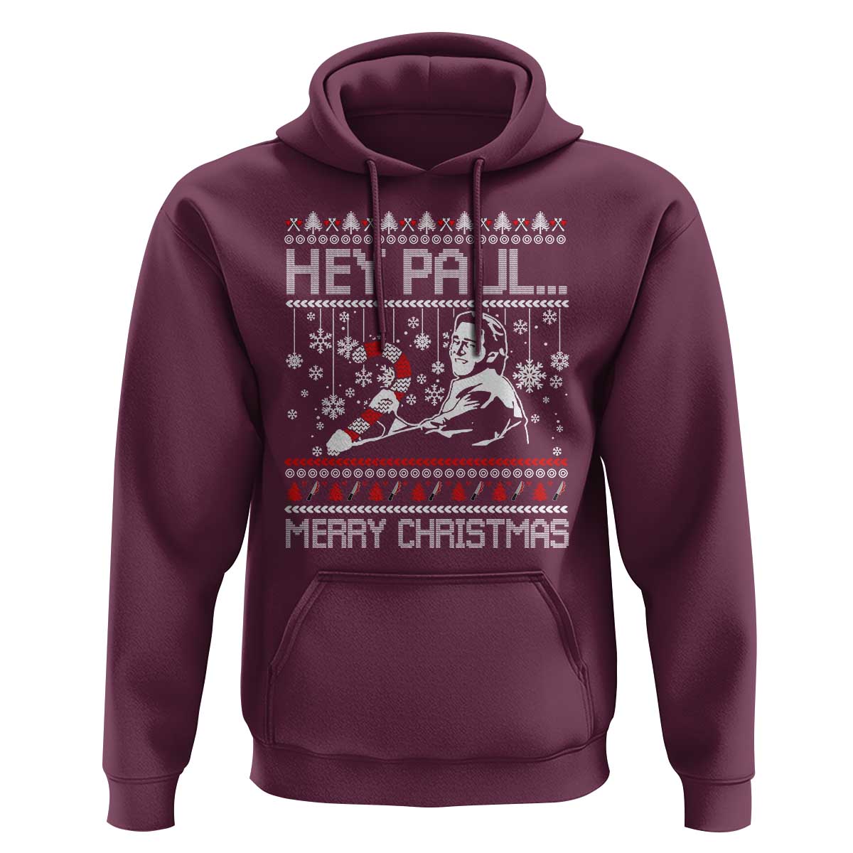 Funny Christmas Psycho Hoodie Hey Paul Merry Christmas Serrial Killer Movie - Wonder Print Shop