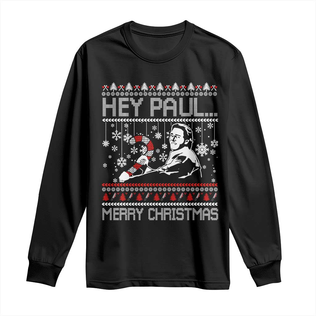Funny Christmas Psycho Long Sleeve Shirt Hey Paul Merry Christmas Serrial Killer Movie - Wonder Print Shop