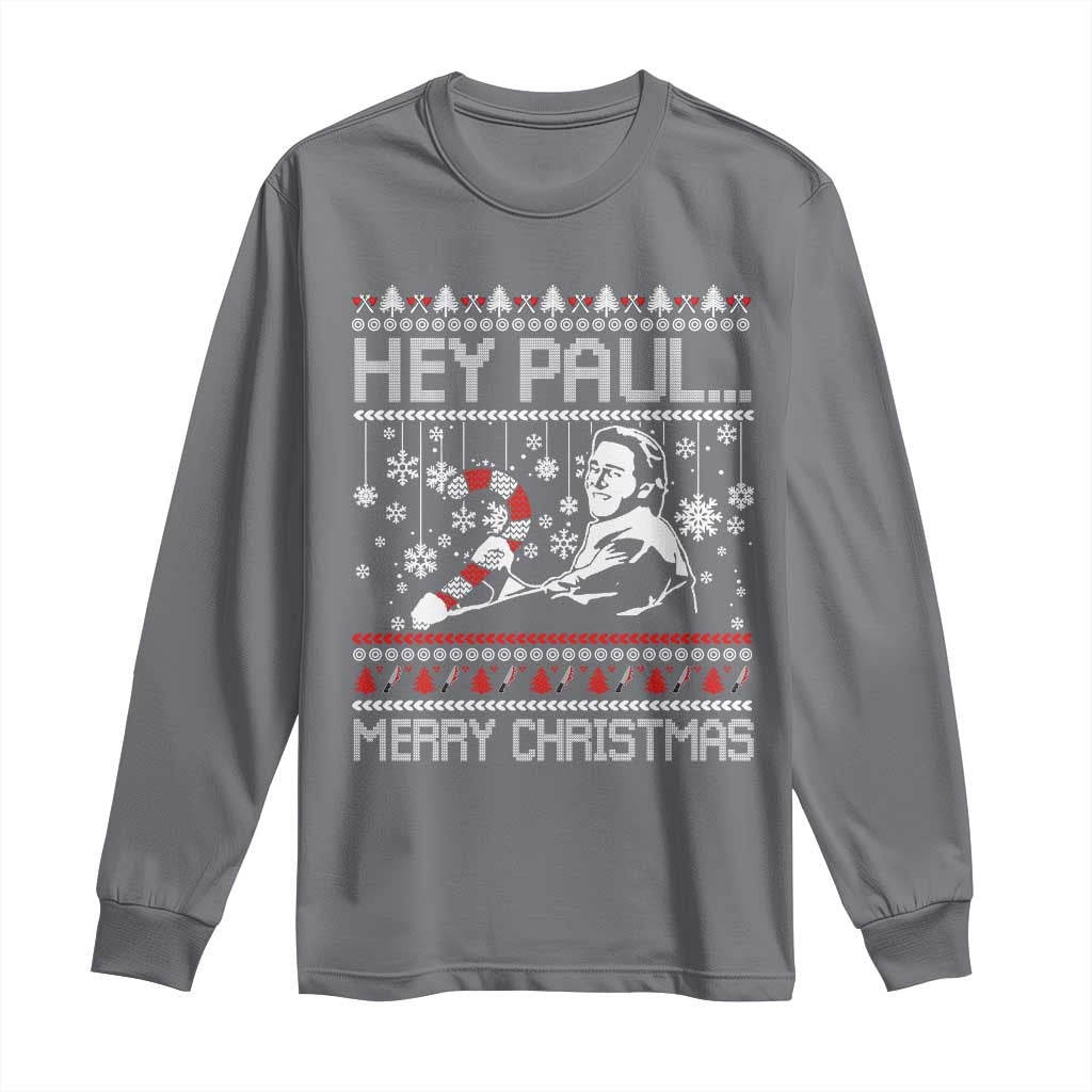 Funny Christmas Psycho Long Sleeve Shirt Hey Paul Merry Christmas Serrial Killer Movie - Wonder Print Shop
