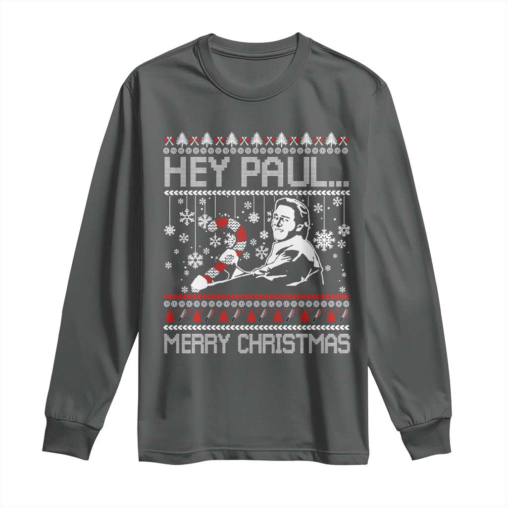 Funny Christmas Psycho Long Sleeve Shirt Hey Paul Merry Christmas Serrial Killer Movie - Wonder Print Shop