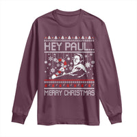 Funny Christmas Psycho Long Sleeve Shirt Hey Paul Merry Christmas Serrial Killer Movie - Wonder Print Shop