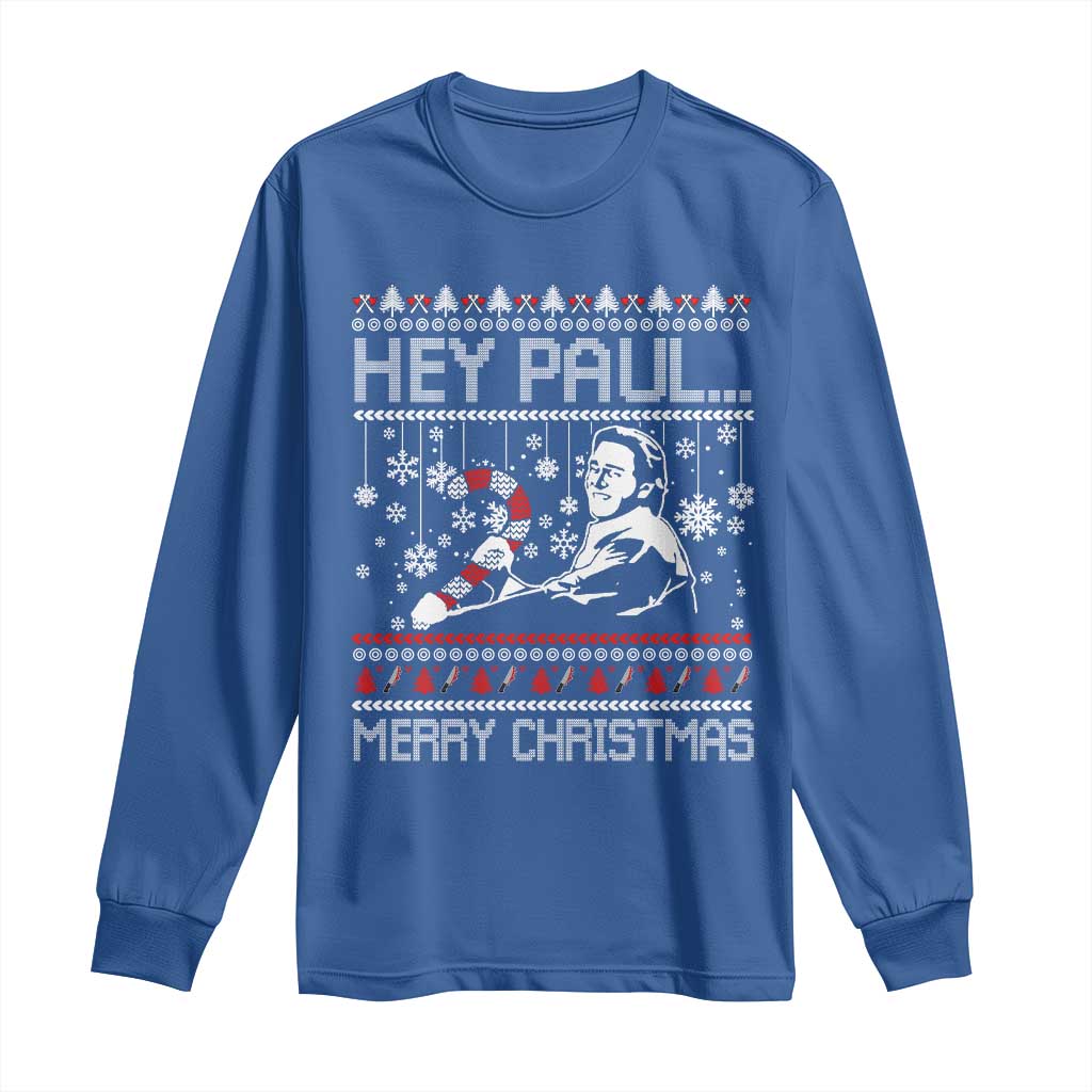 Funny Christmas Psycho Long Sleeve Shirt Hey Paul Merry Christmas Serrial Killer Movie - Wonder Print Shop
