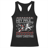 Funny Christmas Psycho Racerback Tank Top Hey Paul Merry Christmas Serrial Killer Movie - Wonder Print Shop