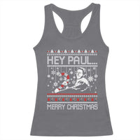 Funny Christmas Psycho Racerback Tank Top Hey Paul Merry Christmas Serrial Killer Movie - Wonder Print Shop