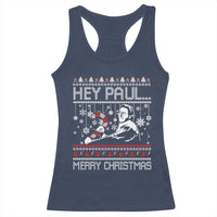 Funny Christmas Psycho Racerback Tank Top Hey Paul Merry Christmas Serrial Killer Movie - Wonder Print Shop