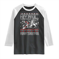 Funny Christmas Psycho Raglan Shirt Hey Paul Merry Christmas Serrial Killer Movie - Wonder Print Shop