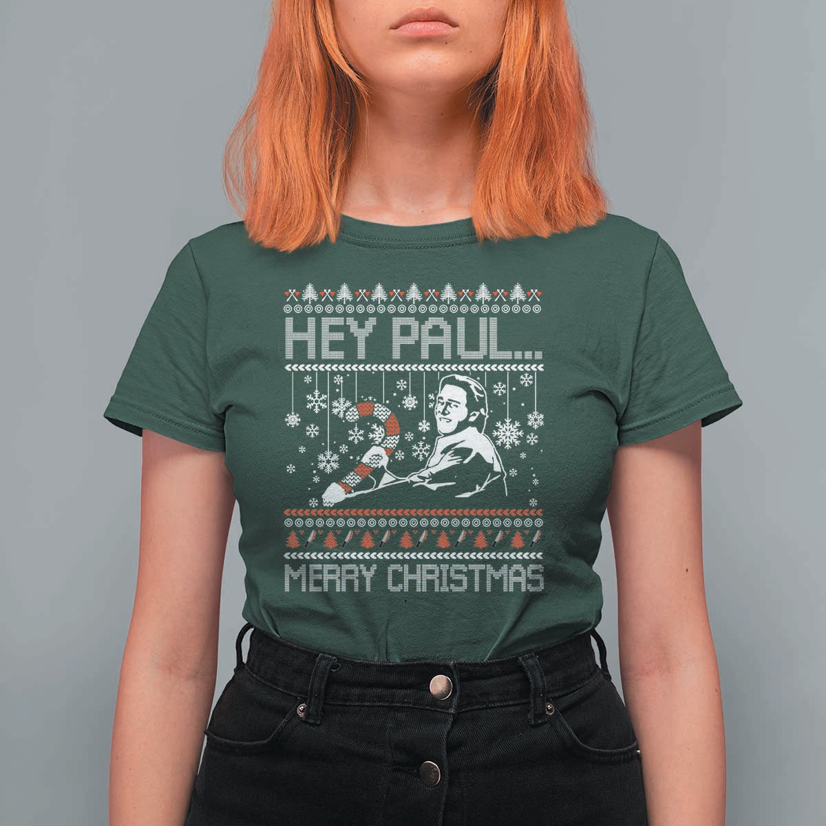 Funny Christmas Psycho T Shirt For Women Hey Paul Merry Christmas Serrial Killer Movie - Wonder Print Shop