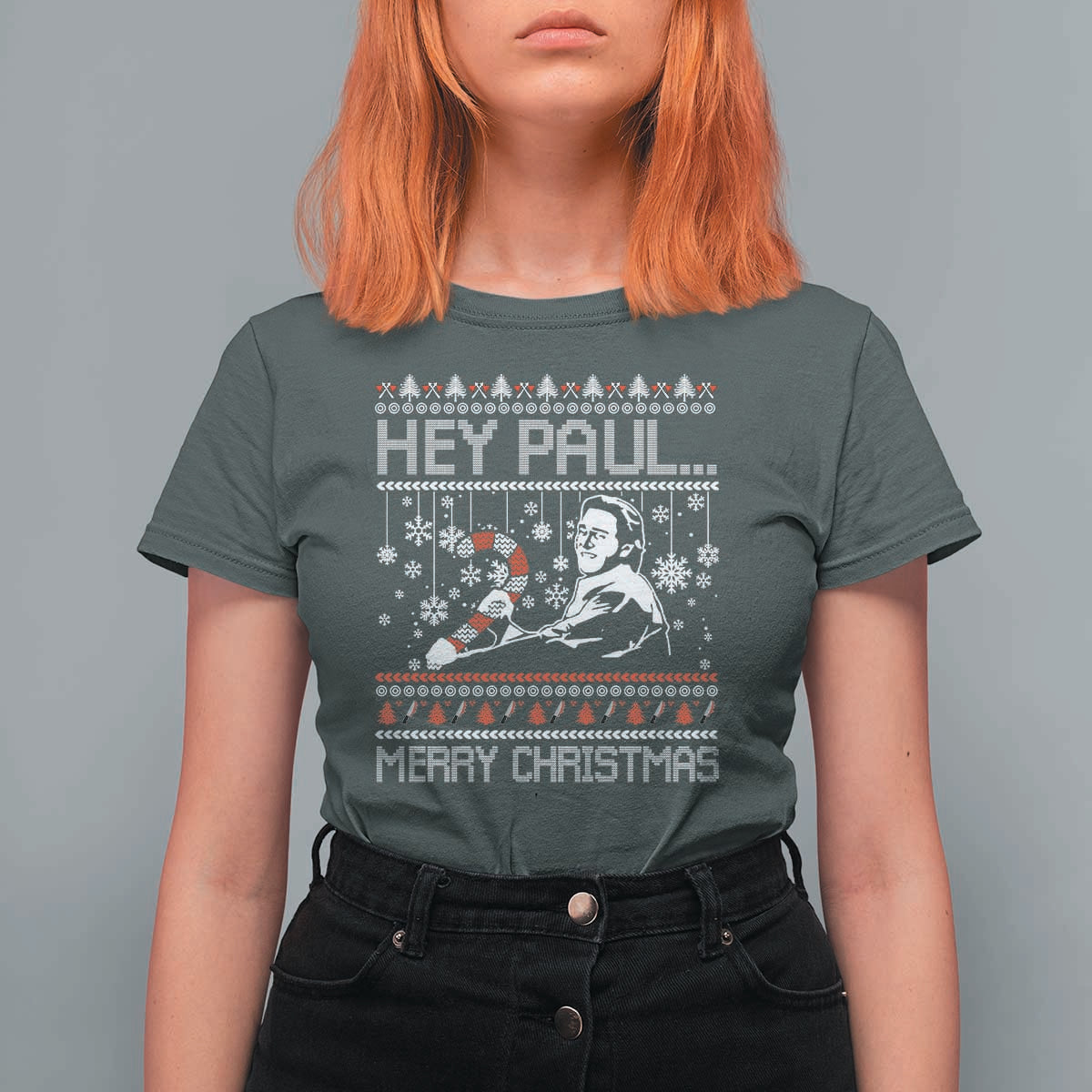 Funny Christmas Psycho T Shirt For Women Hey Paul Merry Christmas Serrial Killer Movie - Wonder Print Shop