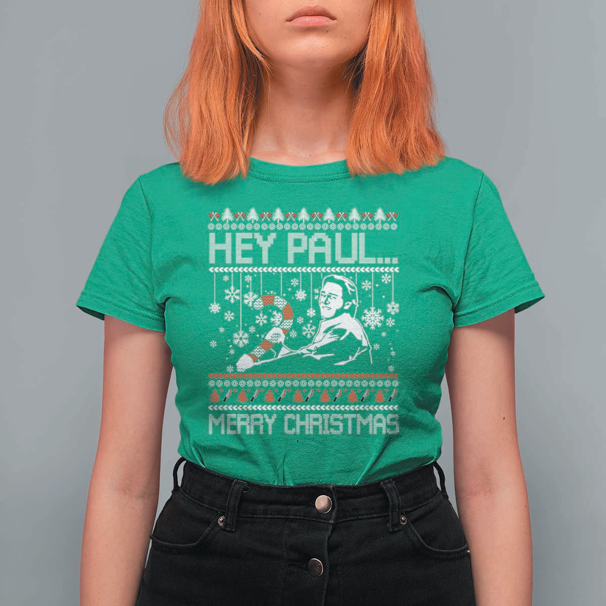 Funny Christmas Psycho T Shirt For Women Hey Paul Merry Christmas Serrial Killer Movie - Wonder Print Shop
