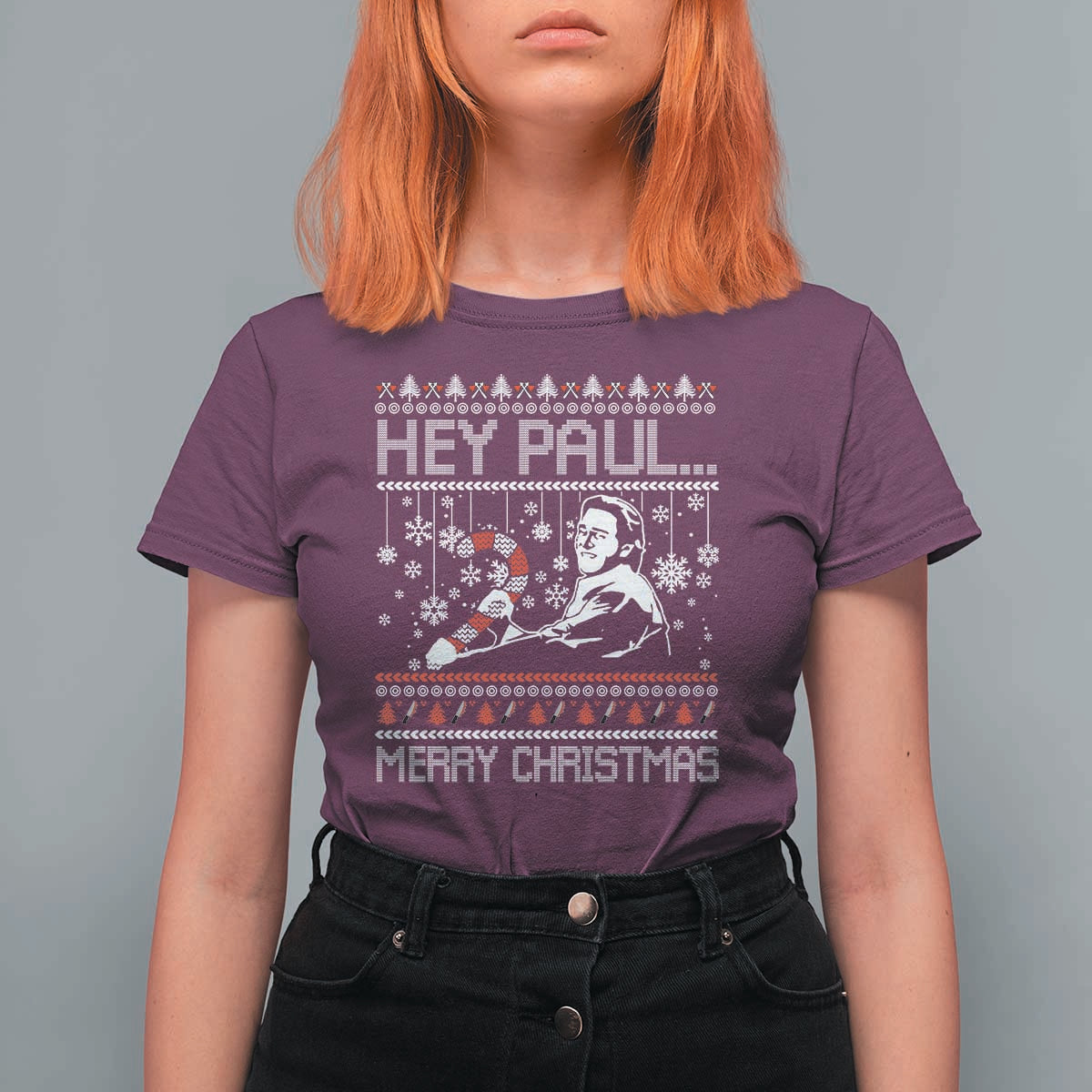 Funny Christmas Psycho T Shirt For Women Hey Paul Merry Christmas Serrial Killer Movie - Wonder Print Shop