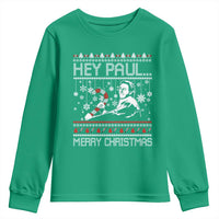 Funny Christmas Psycho Youth Sweatshirt Hey Paul Merry Christmas Serrial Killer Movie - Wonder Print Shop