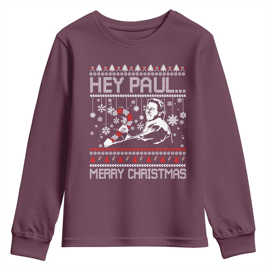 Funny Christmas Psycho Youth Sweatshirt Hey Paul Merry Christmas Serrial Killer Movie - Wonder Print Shop
