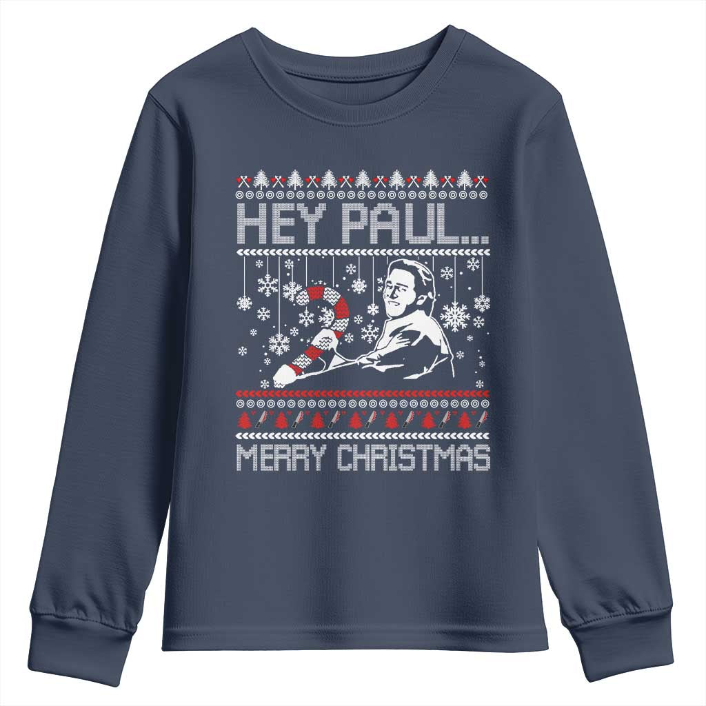 Funny Christmas Psycho Youth Sweatshirt Hey Paul Merry Christmas Serrial Killer Movie - Wonder Print Shop