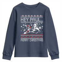 Funny Christmas Psycho Youth Sweatshirt Hey Paul Merry Christmas Serrial Killer Movie - Wonder Print Shop