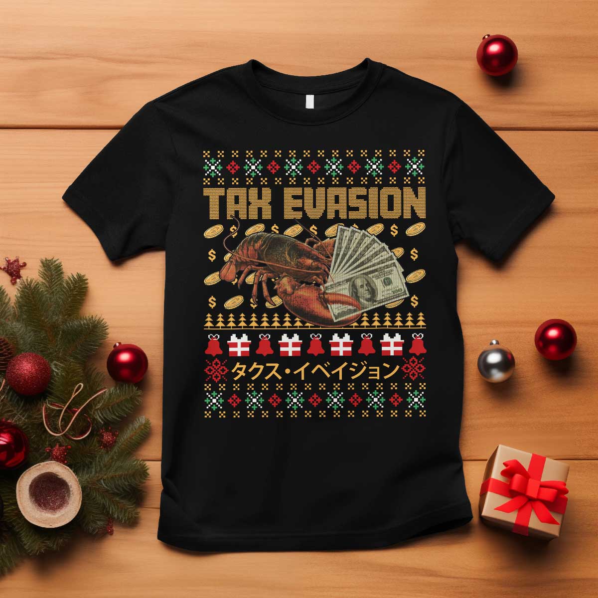 Tax Evasion Lobster Christmas T Shirt Funny Sarcasm Oddly Specific Meme - Wonder Print Shop