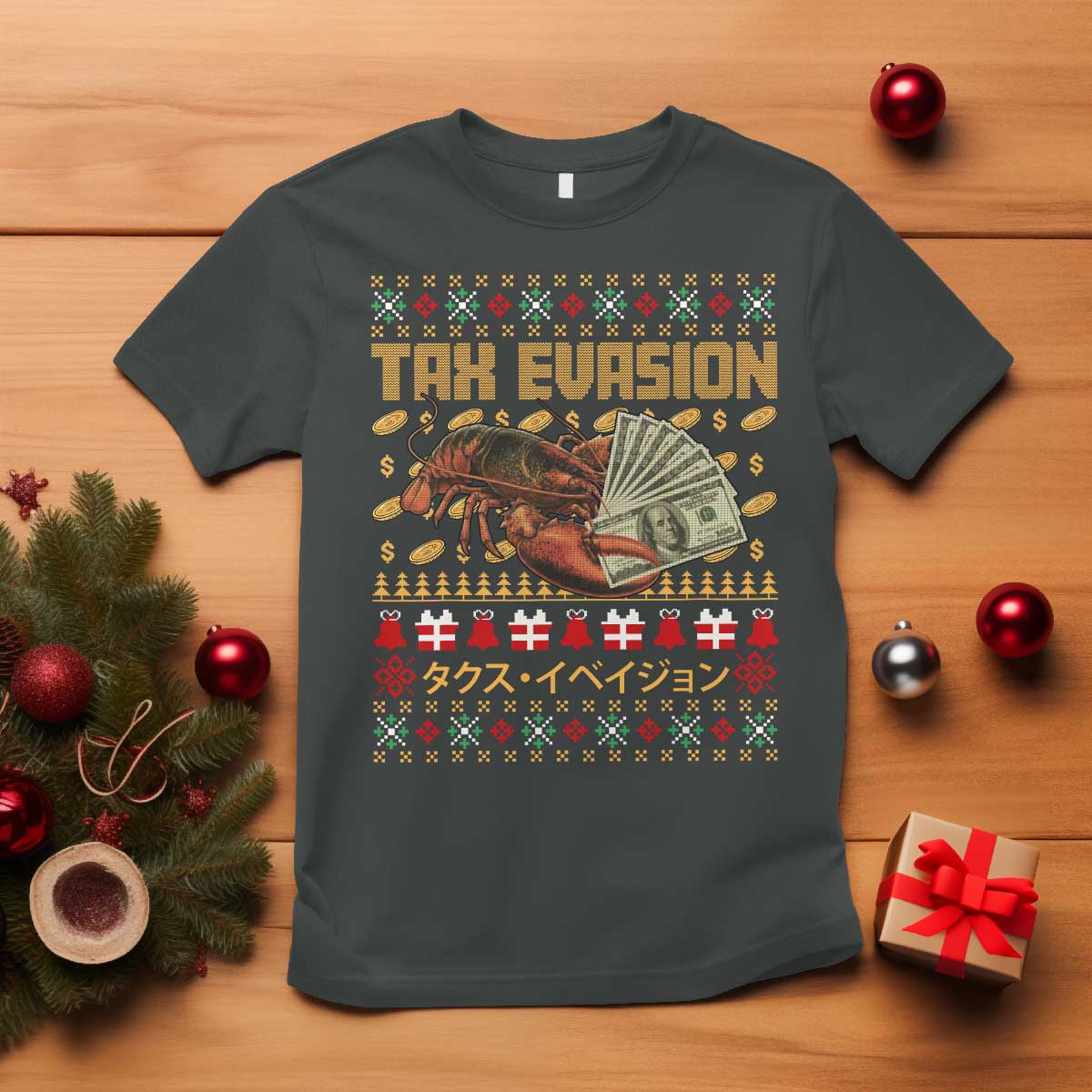 Tax Evasion Lobster Christmas T Shirt Funny Sarcasm Oddly Specific Meme - Wonder Print Shop