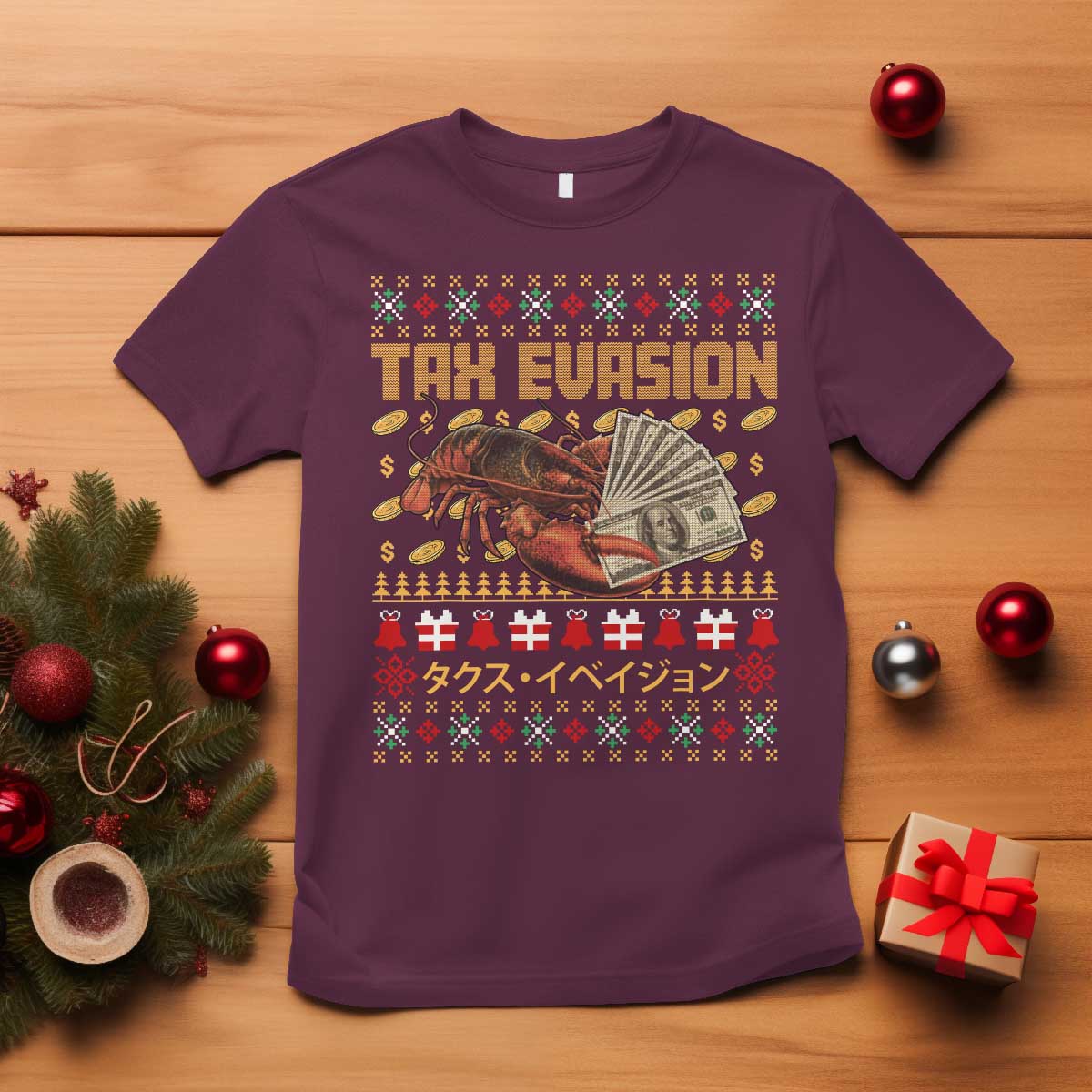 Tax Evasion Lobster Christmas T Shirt Funny Sarcasm Oddly Specific Meme - Wonder Print Shop