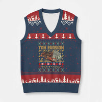 Tax Evasion Lobster Xmas V-Neck Knit Sweater Vest Funny Sarcasm Oddly Specific Meme - Wonder Print Shop