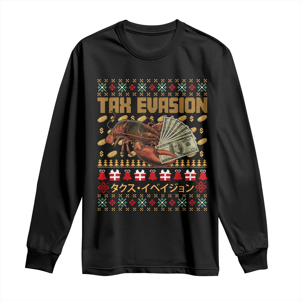Tax Evasion Lobster Christmas Long Sleeve Shirt Funny Sarcasm Oddly Specific Meme - Wonder Print Shop