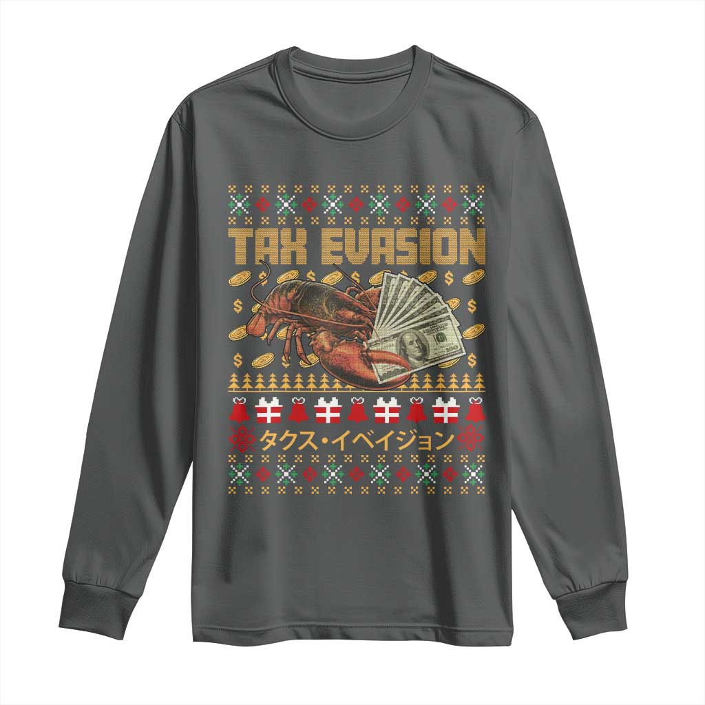Tax Evasion Lobster Christmas Long Sleeve Shirt Funny Sarcasm Oddly Specific Meme - Wonder Print Shop