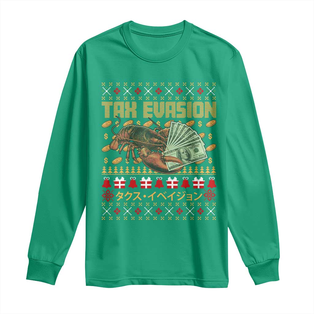 Tax Evasion Lobster Christmas Long Sleeve Shirt Funny Sarcasm Oddly Specific Meme - Wonder Print Shop